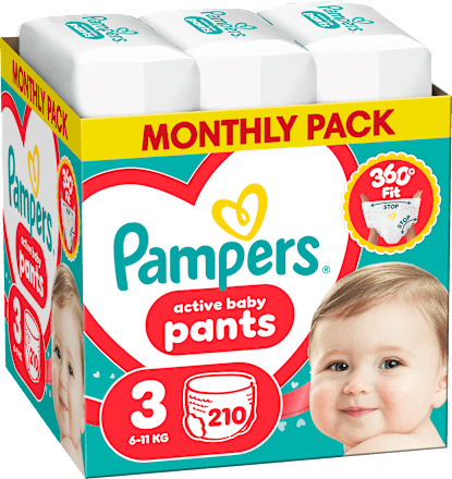Plienkové nohavičky veľ. 3 (6 - 11 kg) Monthly Pack Pampers active baby