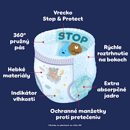 Plienkové nohavičky nočné veľ. 5 (11 - 17 kg) Pampers night pants