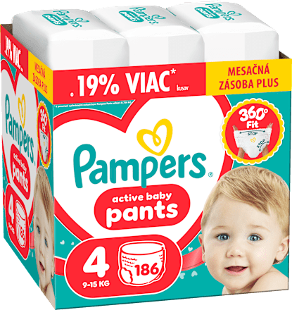 Plienkové nohavičky veľ. 4 (9 - 15 kg) Monthly Pack Pampers active baby