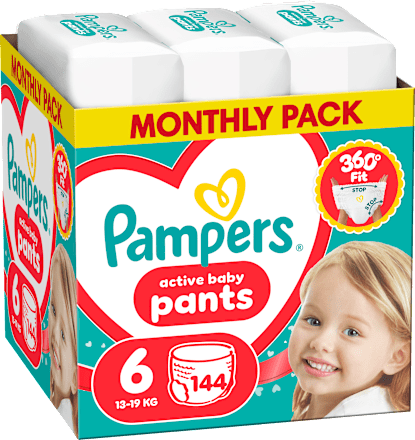 Plienkové nohavičky veľ. 6 (13-19 kg) Monthly Pack Pampers active baby