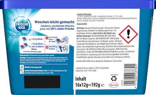 Vollwaschmittel Caps Power Deo Frische-Kick Spee