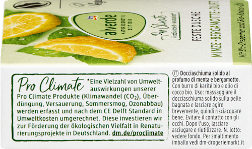 Festes Duschgel Minze-Bergamotte alverde NATURKOSMETIK