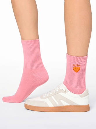 Crew Socken mit Herz-Stickerei pink Gr. 39-42 nur die