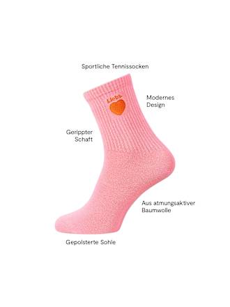 Crew Socken mit Herz-Stickerei pink Gr. 39-42 nur die