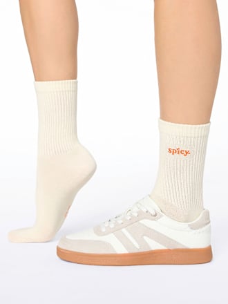 Crew Socken mit spicy-Stickerei beige Gr. 39-42 nur die