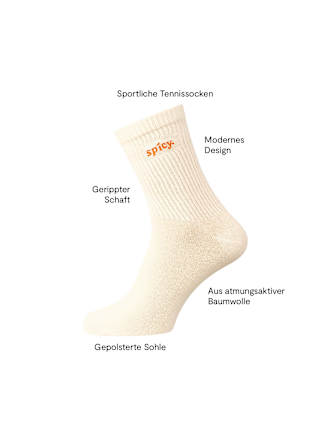 Crew Socken mit spicy-Stickerei beige Gr. 39-42 nur die