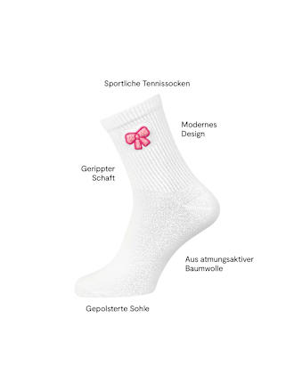 Crew Socken mit Schleifen-Stickerei weiß Gr. 35-38 nur die