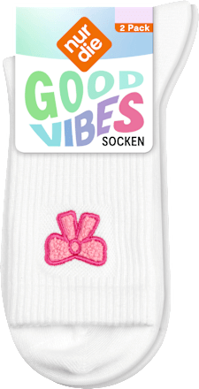 Crew Socken mit Schleifen-Stickerei weiß Gr. 39-42 nur die