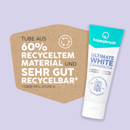 Zahnpasta Ultimate White + Hyaluron happybrush