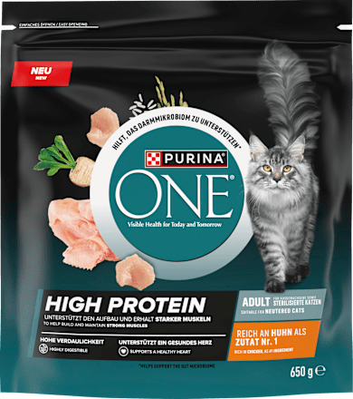 Trockenfutter Katze reich an Huhn, high protein PURINA ONE