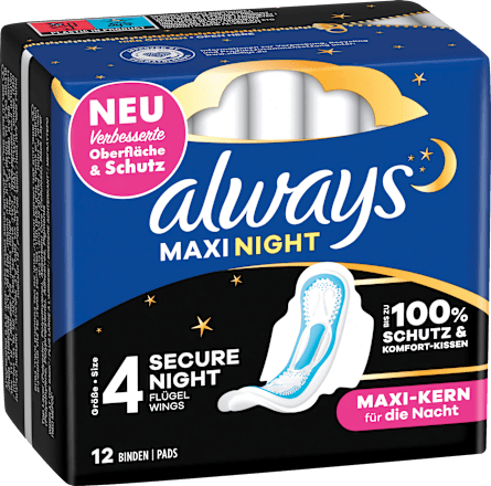 Damenbinden Maxi Night mit Flügeln always