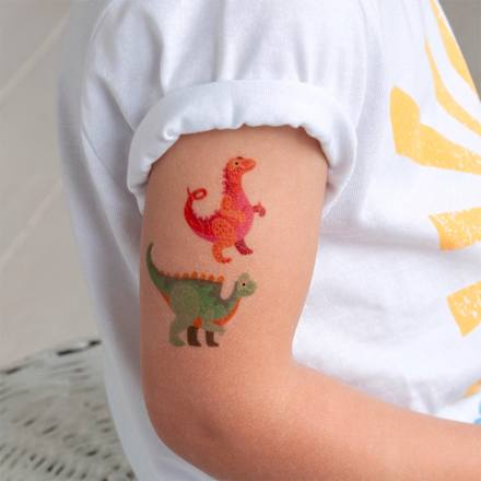 Abwaschbares Tattoos-Set Baby Dinos, mehrfarbig (12x17x0,2cm)  REX LONDON
