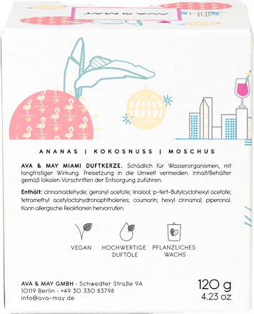 Duftkerze im Glas Miami AVA & MAY