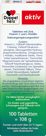 Zink + Histidin + Vitamin C Depot Tabletten 100 St Doppelherz