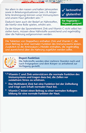 Zink + Histidin + Vitamin C Depot Tabletten 100 St Doppelherz