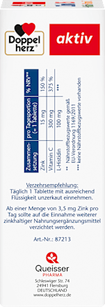 Zink + Histidin + Vitamin C Depot Tabletten 100 St Doppelherz
