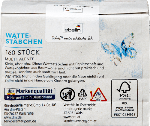 Wattestäbchen Nachfüllpack ebelin