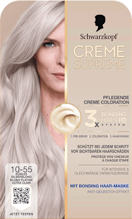 Haarfarbe 10-55 Kühles Silberblond Schwarzkopf CREME SUPREME