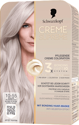 Haarfarbe 10-55 Kühles Silberblond Schwarzkopf CREME SUPREME