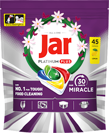 Kapsule za strojno pomivanje posode Platinum Plus All In One Miracle Spring Jar
