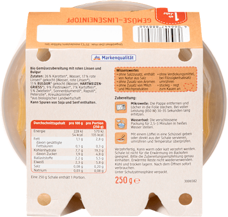 Meniu tocană de legume cu bulgur ECO 12+  dmBio