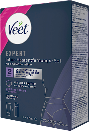 Intimbereich Set Expert, Enthaarungscreme & Multi-Benefit-Schaum (2x50 ml) Veet