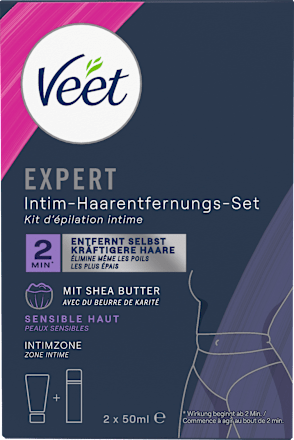 Intimbereich Set Expert, Enthaarungscreme & Multi-Benefit-Schaum (2x50 ml) Veet