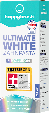 Zahnpasta Ultimate White + Hyaluron happybrush
