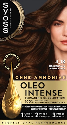 Haarfarbe Permanente Öl-Coloration 4-18 Mokkabraun Syoss Oleo Intense
