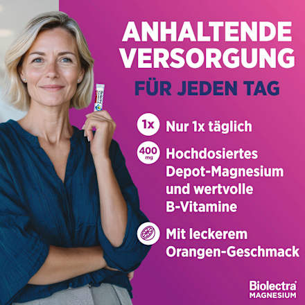 Biolectra MAGNESIUM 400mg Nerven & Muskeln Vital Sticks 30 St Biolectra