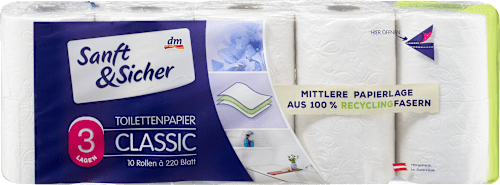 Classic toaletni papir, 3-slojni Sanft&Sicher