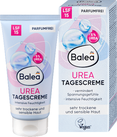 Intenzivna hidratantna dnevna krema za suhu i osjetljivu kožu – urea, SPF 15 Balea