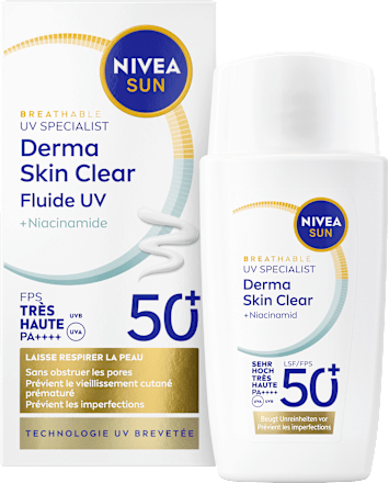 Sonnenfluid Gesicht derma skin clear UV Fluid mit Niacinamid, LSF 50+  NIVEA SUN