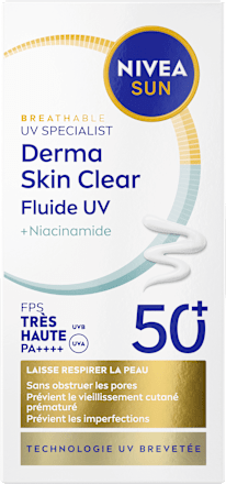Sonnenfluid Gesicht derma skin clear UV Fluid mit Niacinamid, LSF 50+  NIVEA SUN