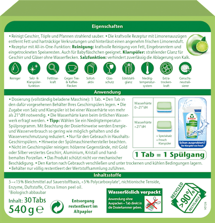 Geschirrspül-Tabs All-in-1 Limone Frosch