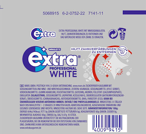 Kaugummi, Extra Professional White, zuckerfrei EXTRA