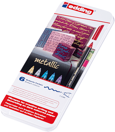 Filzstifte Set 1200 in Metallbox 6tlg edding