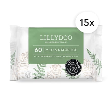 Feuchttücher Mild & Natürlich (15 x 60 St) LILLYDOO