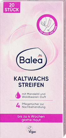 Depilačné voskové pásiky na telo s mandľovým olejom a vôňou lesných plodov Balea