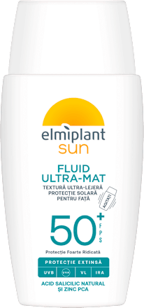 Fluid pentru față ultra‑mat SPF 50+ Elmiplant