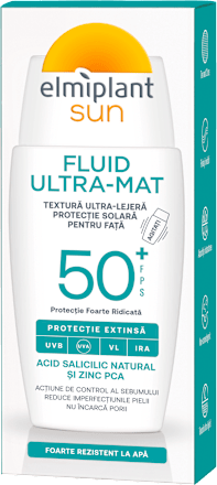 Fluid pentru față ultra‑mat SPF 50+ Elmiplant