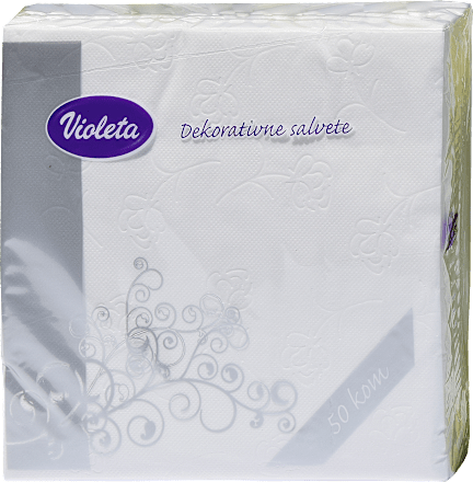 Dekorativne salvete - bijela boja Violeta