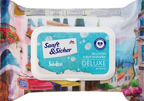Feuchtes Toilettenpapier Deluxe Maxi Pack sortiert Sanft&Sicher