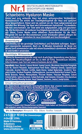 Gesichtsmaske Hyaluron Schaebens
