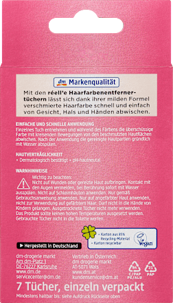 Hajfesték-eltávolító kendő réell‘e