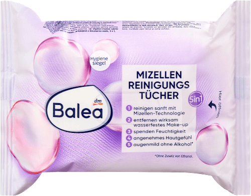 Salviette struccanti con acqua micellare Balea