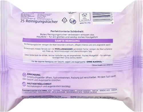 Salviette struccanti con acqua micellare Balea