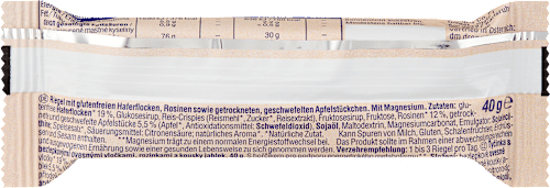 Tyčinka Natural Energy s bezgluténovými ovsenými vločkami, hrozienkami a sírenými sušenými kúskami jabĺk Sportness