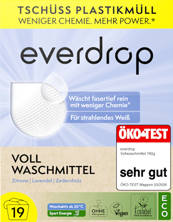 Vollwaschmittel Pulver Zitrone Lavendel Zedernholz everdrop