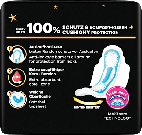Binden Maxi Night mit Flügeln  always
